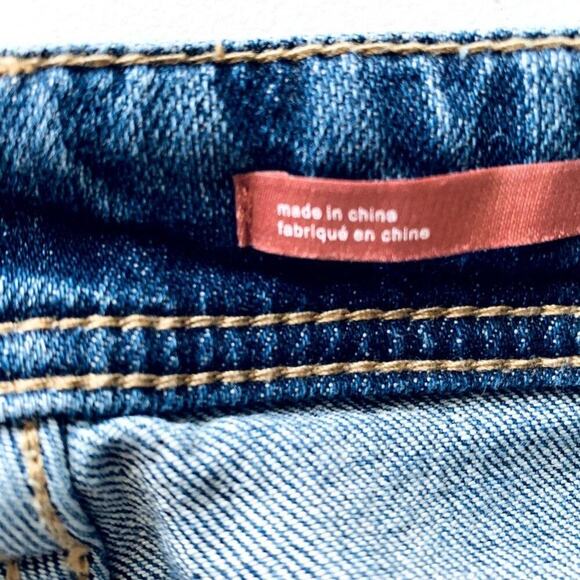 Anthropologie Pilcro Distressed Side-Stripe Slim Boyfriend Crop Relaxed Jeans 28 - Picture 6 of 8